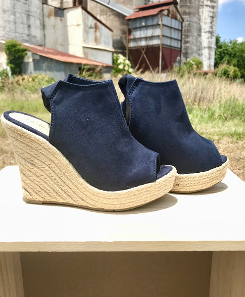 Navy Blue Wedges