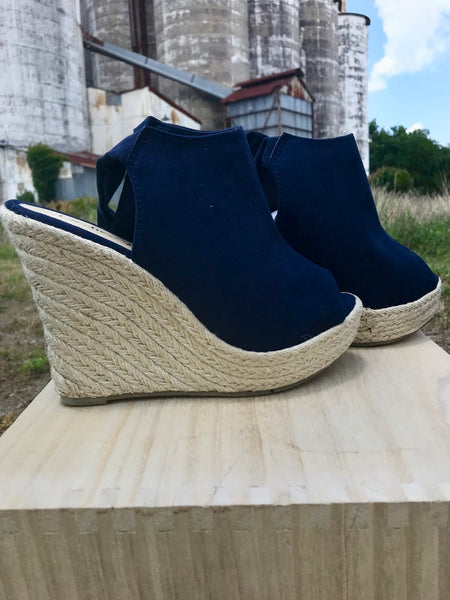 Navy Blue Wedges