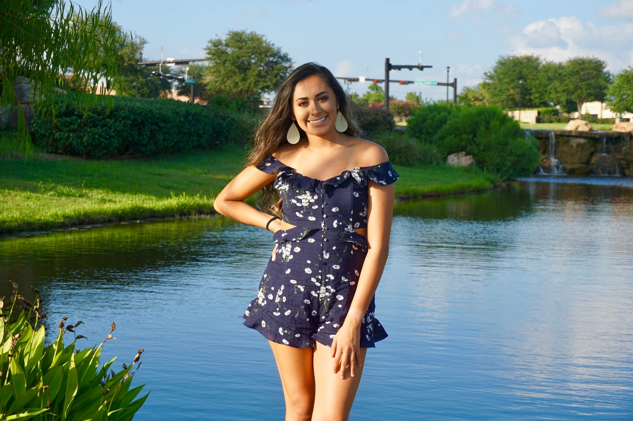 Navy Multi Print Romper