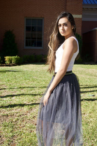 Tulle Skirt with Gold Beads