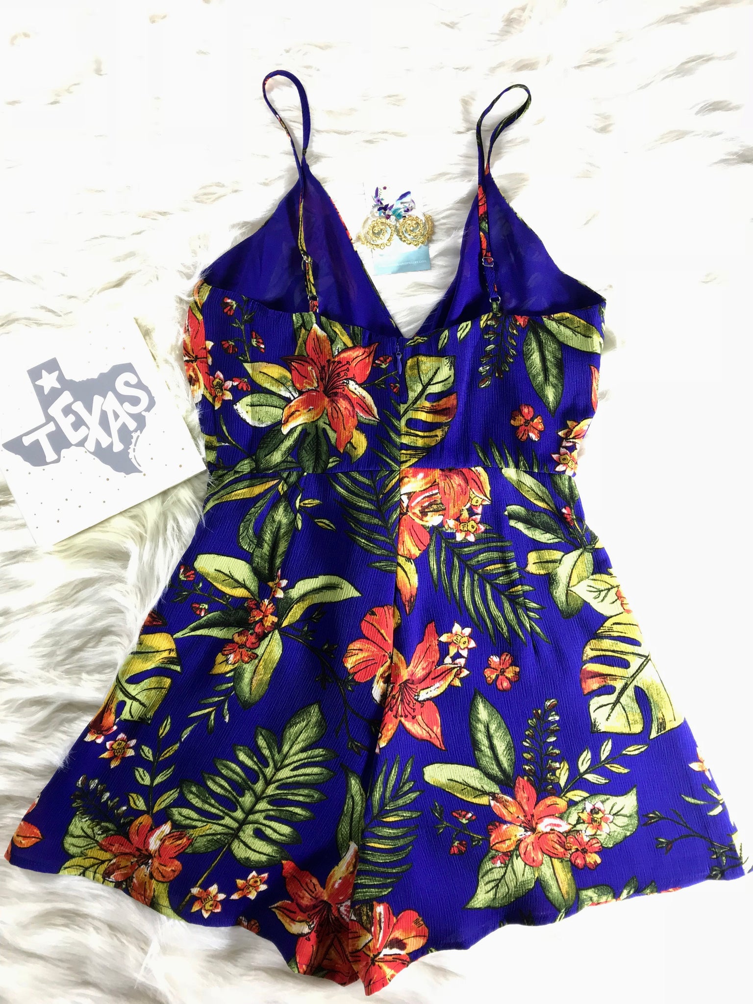 Cobalt Blue Tie Front Romper