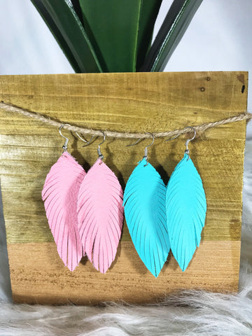 Feather Leather Earrings