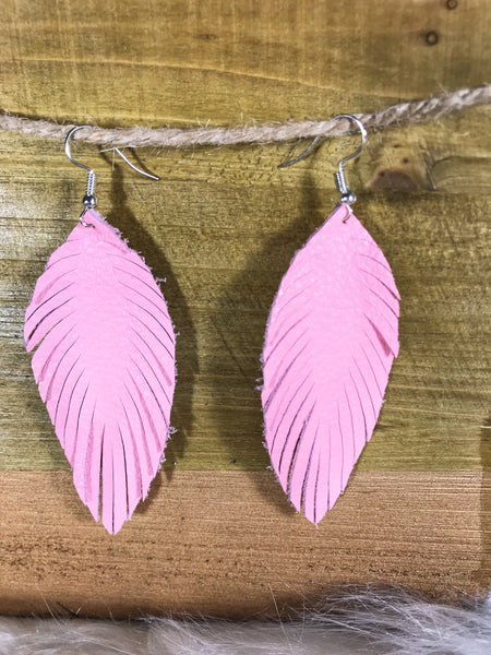 Feather Leather Earrings