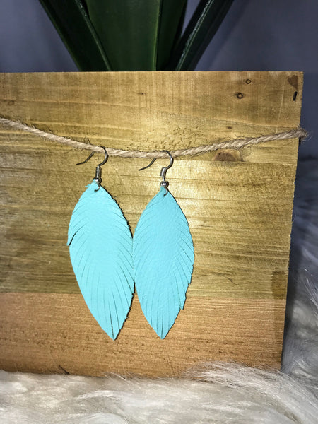 Feather Leather Earrings